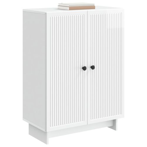 Служебен шкаф Бял гланц 66 x 34,5 x 90 см Инженерна дървесина