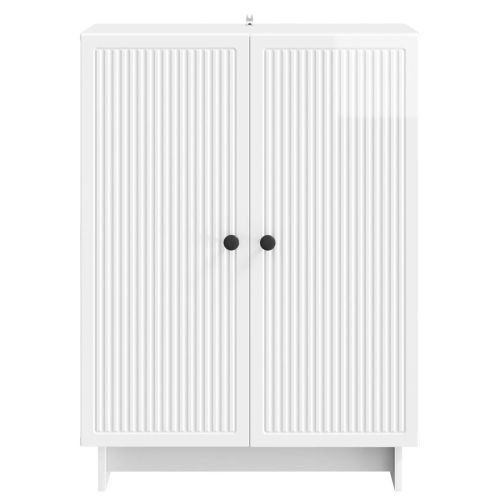 Служебен шкаф Бял гланц 66 x 34,5 x 90 см Инженерна дървесина