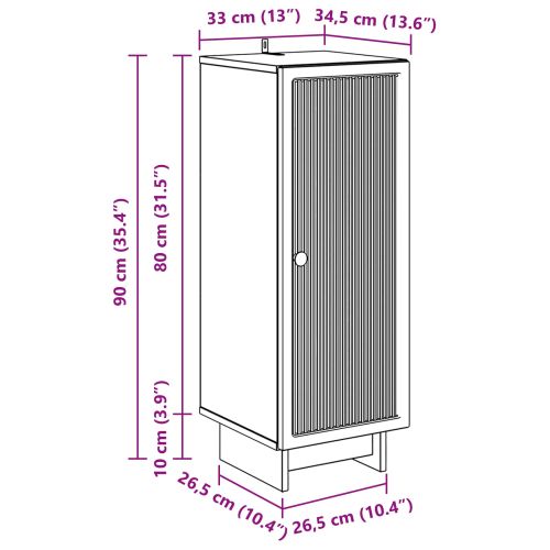 За шкафове Пушена Дъб 33 x 34,5 x 90 см