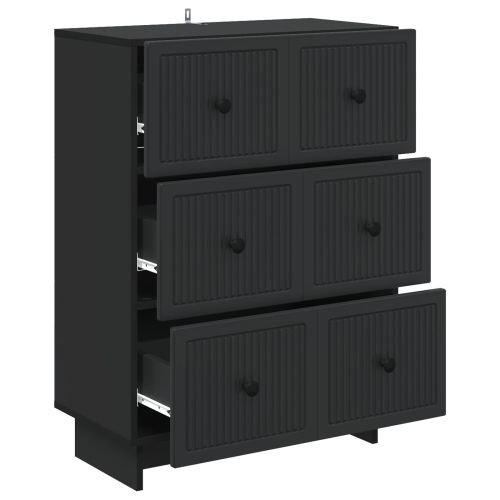 Чекмеджетен шкаф Черно 66 x 34,5 x 90 см Инженерна дървесина