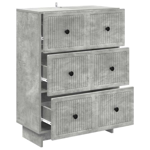 Чекмеджетен шкаф Бетонно сиво 66 x 34,5 x 90 см