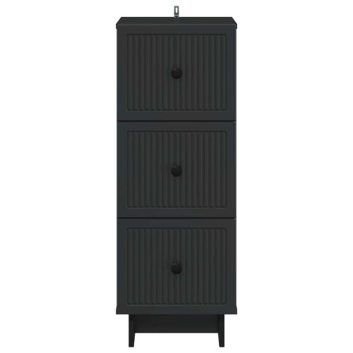 Чекмеджетен шкаф Черно 33 x 34,5 x 90 см Инженерна дървесина