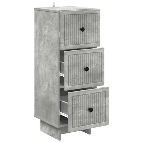Чекмеджетен шкаф Бетонно сиво 33 x 34,5 x 90 см