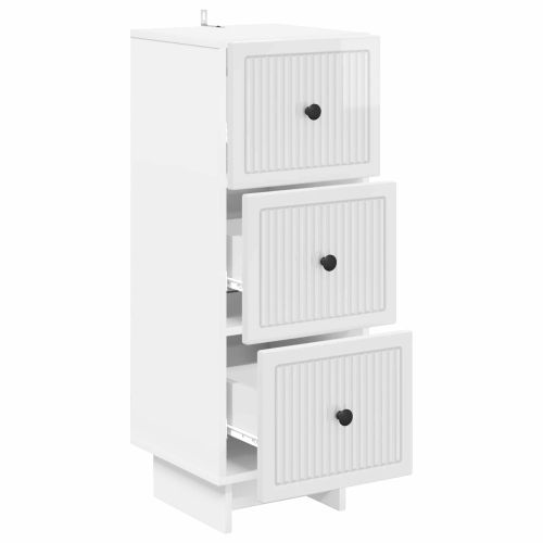 Чекмеджетен шкаф Бял гланц 33 x 34,5 x 90 см