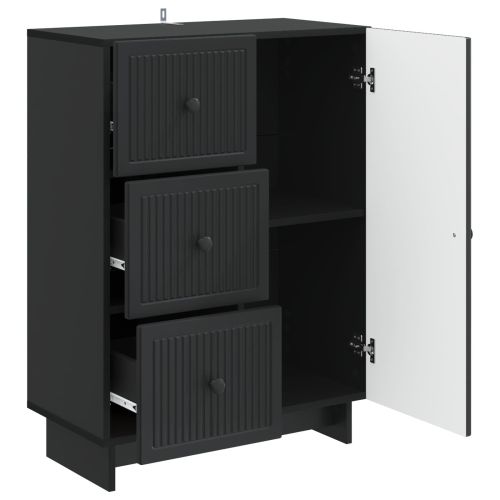 Служебен шкаф Черно 66 x 34,5 x 90 см Инженерна дървесина