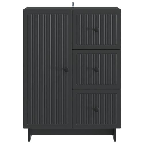 Служебен шкаф Черно 66 x 34,5 x 90 см Инженерна дървесина