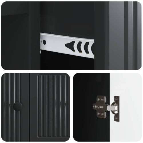 Служебен шкаф Черно 66 x 34,5 x 90 см Инженерна дървесина