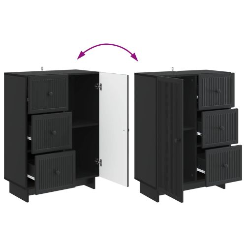 Служебен шкаф Черно 66 x 34,5 x 90 см Инженерна дървесина