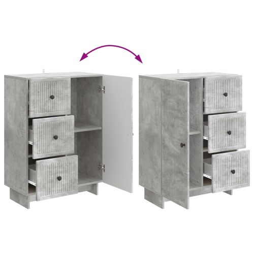 Служебен шкаф с чекмедже Бетонно сиво 66 x 34,5 x 90 см