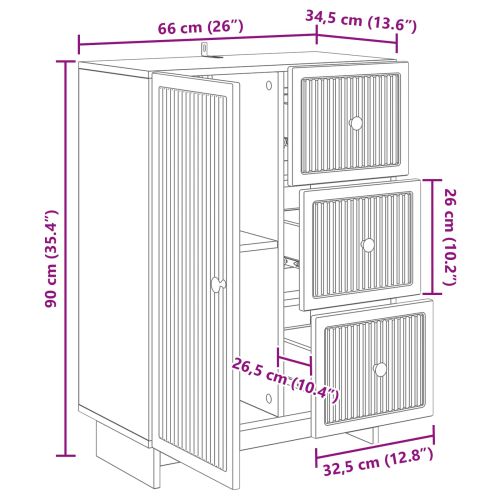 Служебен шкаф с чекмедже Бетонно сиво 66 x 34,5 x 90 см
