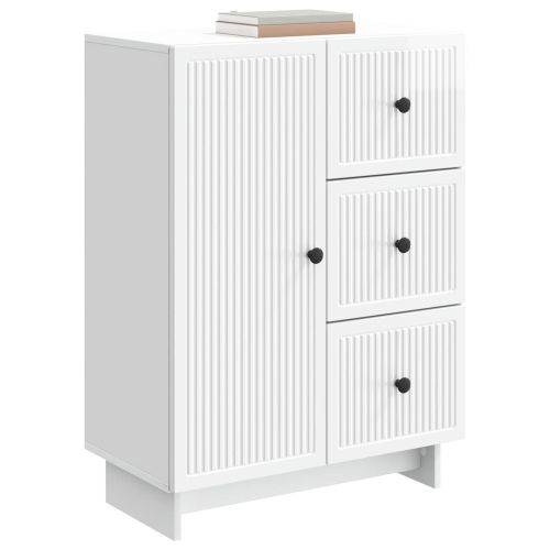 Служебен шкаф Бял гланц 66 x 34,5 x 90 см Инженерна дървесина