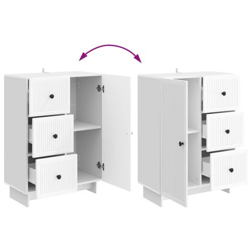 Служебен шкаф Бял гланц 66 x 34,5 x 90 см Инженерна дървесина