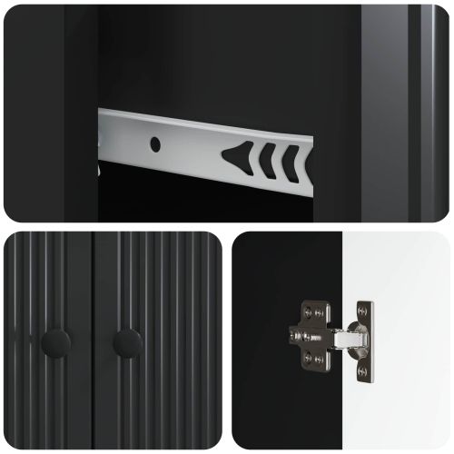 Служебен шкаф Черно 66 x 34,5 x 90 см Инженерна дървесина