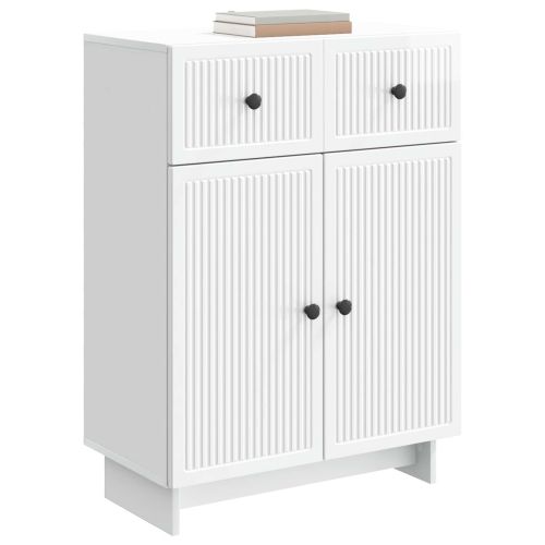 Служебен шкаф Бял гланц 66 x 34,5 x 90 см Инженерна дървесина