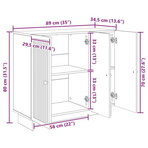 Служебен шкаф Бетонно сиво 89 x 34,5 x 80 см