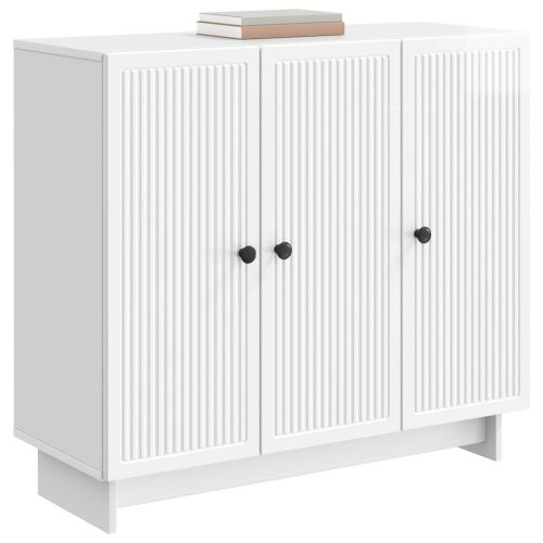 Служебен шкаф Бял гланц 89 x 34,5 x 80 см Инженерна дървесина