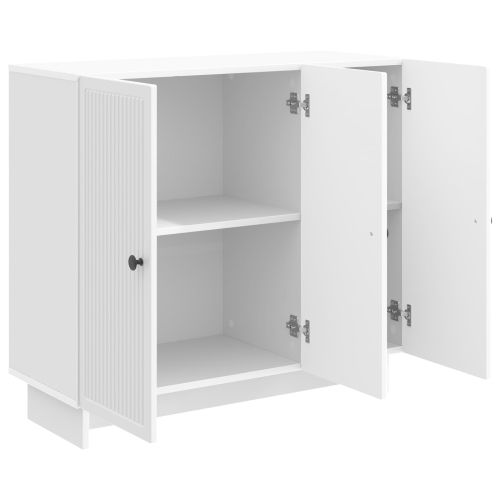 Служебен шкаф Бял гланц 89 x 34,5 x 80 см Инженерна дървесина