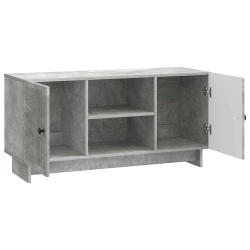 ТВ шкаф Циментено сиво 102 x 34,5 x 50 см Инженерно дърво