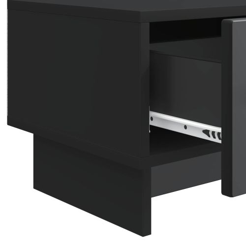ТВ шкаф с чекмедже Черно 147 x 34,5 x 30 см Инженерна дървесина