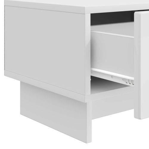 ТВ шкаф Бял гланц 147 x 34,5 x 30 см Инженерна дървесина