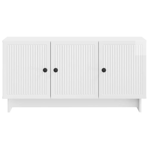 ТВ шкаф Бял гланц 99 x 34,5 x 50 см Инженерна дървесина