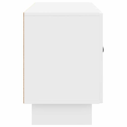 ТВ шкаф Бял гланц 99 x 34,5 x 50 см Инженерна дървесина
