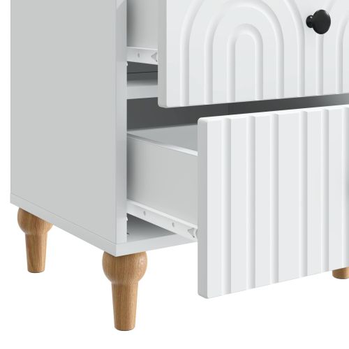 Нощен шкаф 2 pcs Бяло 43 x 34,5 x 48 см Инженерна дървесина