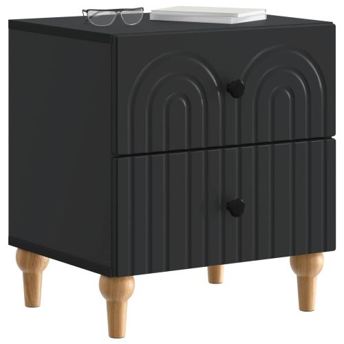 Нощен шкаф Черно 43 x 34,5 x 48 см Инженерна дървесина