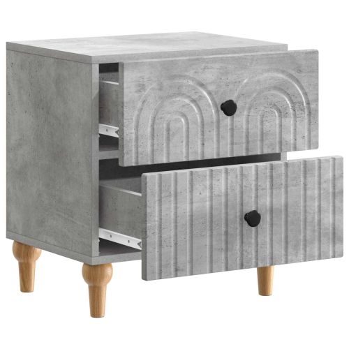 Нощен шкаф Бетонно сиво 43 x 34,5 x 48 см Инженерна дървесина