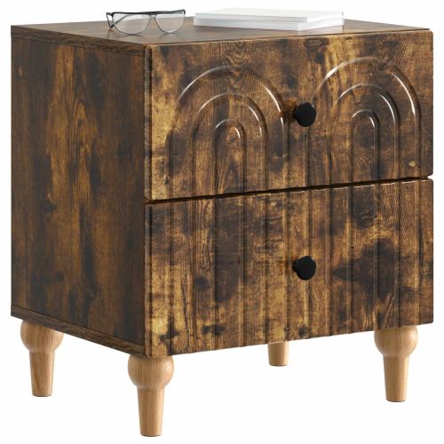 Нощен шкаф с чекмедже 2 pcs Опушен дъб 43 x 34,5 x 48 см