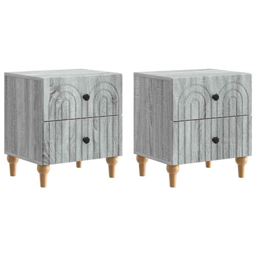 Нощен шкаф с чекмедже 2 pcs Сива сонома 43 x 34,5 x 48 см