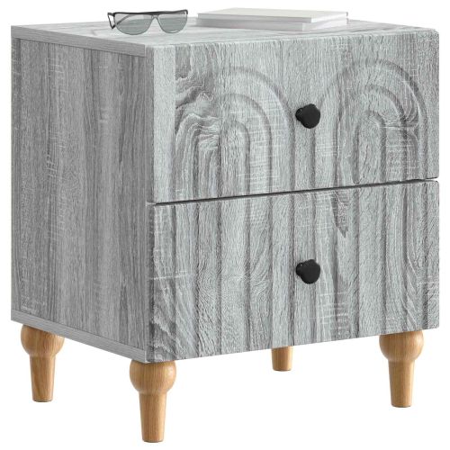 Нощен шкаф с чекмедже 2 pcs Сива сонома 43 x 34,5 x 48 см