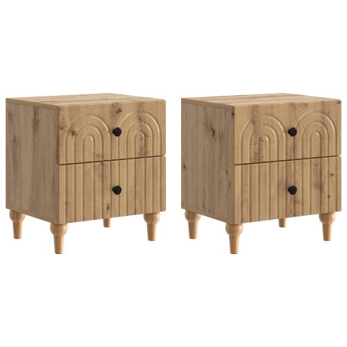 Нощен шкаф с чекмедже 2 pcs Дъб артизан 43 x 34,5 x 48 см