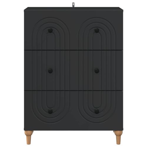 Чекмеджетен шкаф Черно 66 x 34,5 x 90 см Инженерна дървесина