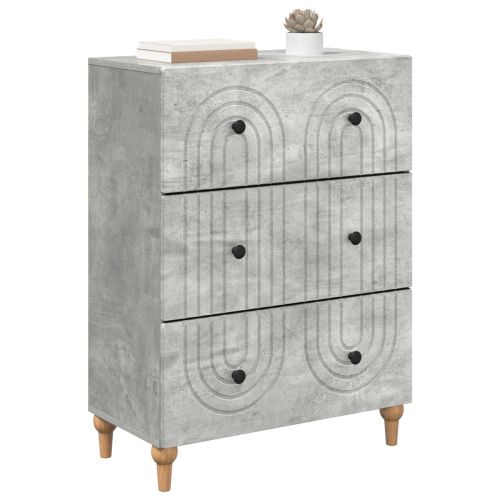 Чекмеджетен шкаф Бетонно сиво 66 x 34,5 x 90 см