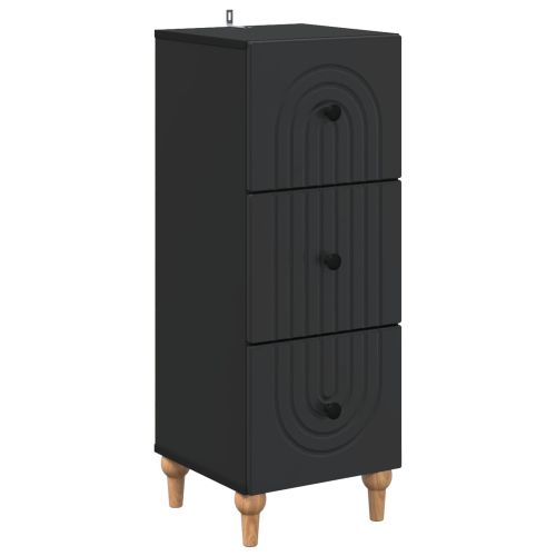 Чекмеджетен шкаф Черно 33 x 34,5 x 90 см Инженерна дървесина