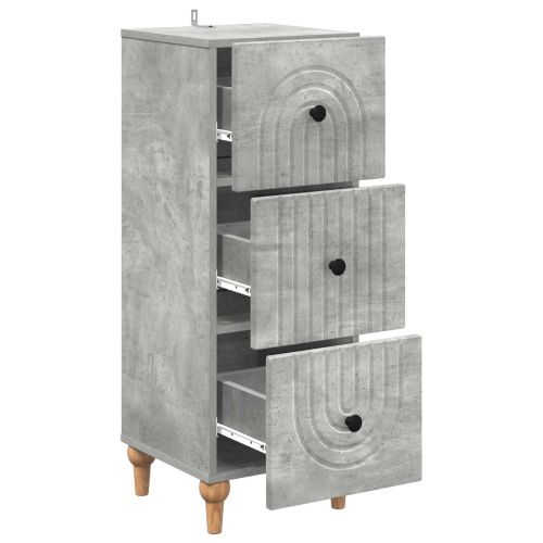 Чекмеджетен шкаф Бетонно сиво 33 x 34,5 x 90 см