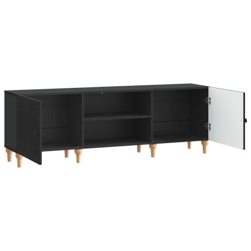 ТВ шкаф Черно 150 x 31 x 50 см Инженерна дървесина