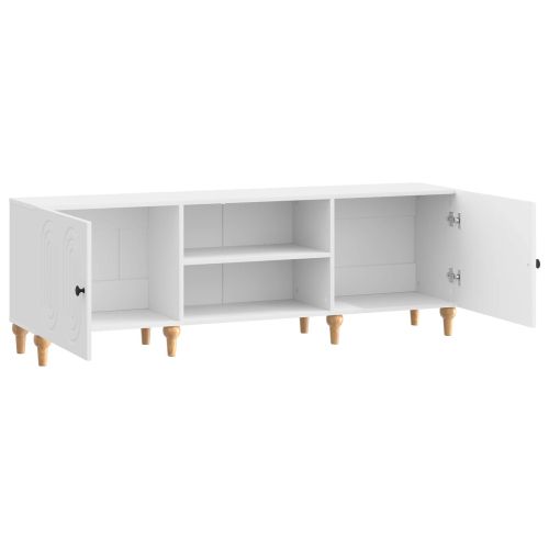 ТВ шкаф Бял гланц 150 x 31 x 50 см Инженерна дървесина
