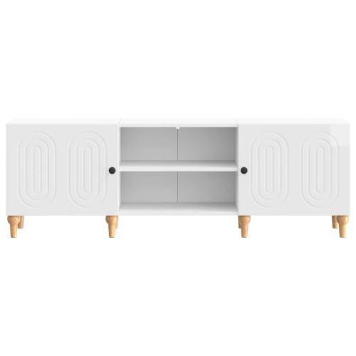 ТВ шкаф Бял гланц 150 x 31 x 50 см Инженерна дървесина