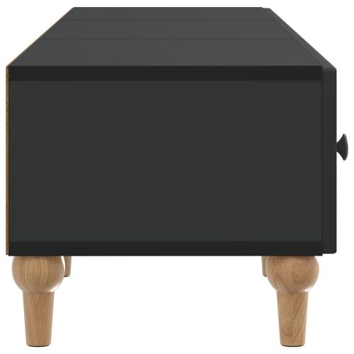 ТВ шкаф с чекмедже Черно 147 x 34,5 x 30 см Инженерна дървесина
