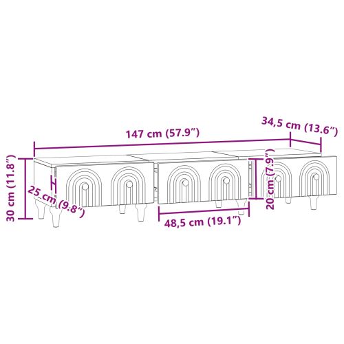 ТВ шкаф Старо дърво 147 x 34,5 x 30 см Инженерна дървесина