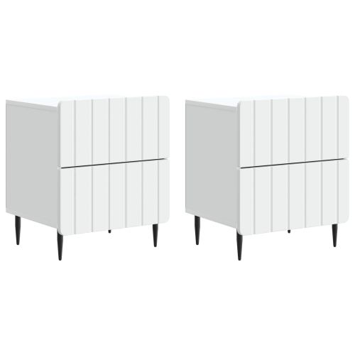 Нощен шкаф 2 pcs Бяло 43 x 34,5 x 49,5 см Инженерна дървесина