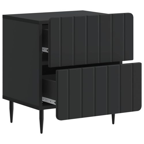Нощен шкаф Черно 43 x 34,5 x 49,5 см Инженерна дървесина