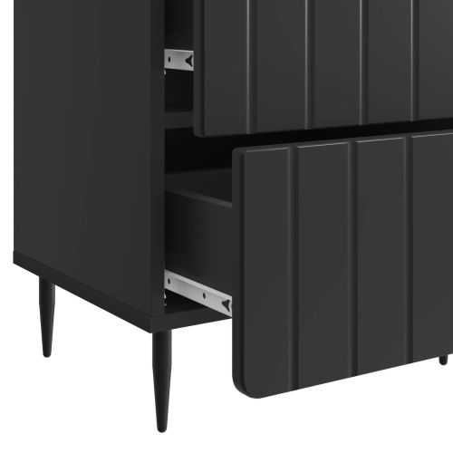 Нощен шкаф Черно 43 x 34,5 x 49,5 см Инженерна дървесина