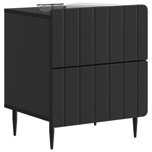 Нощен шкаф 2 pcs Черно 43 x 34,5 x 49,5 см Инженерна дървесина