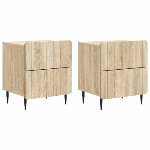 Нощен шкаф с чекмедже 2 pcs Дъб сонома 43 x 34,5 x 49,5 см