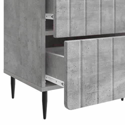 Нощен шкаф Бетонно сиво 43 x 34,5 x 49,5 см Инженерна дървесина