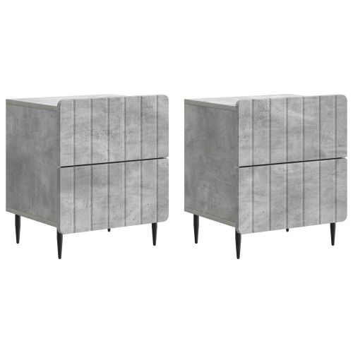 Нощен шкаф с чекмедже 2 pcs Бетонно сиво 43 x 34,5 x 49,5 см