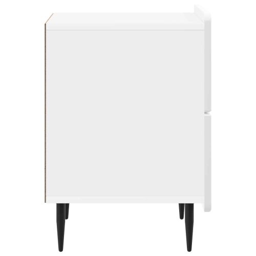 Нощен шкаф с чекмедже 2 pcs Бял гланц 43 x 34,5 x 49,5 см